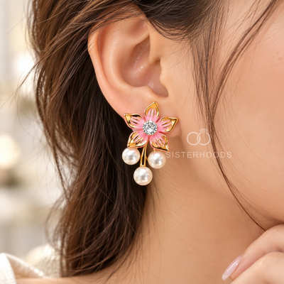 Pearl Cascade Festival Dangle Earrings