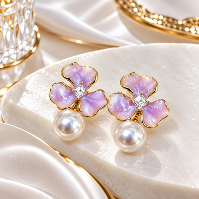 Petal Pearl Office Drop Earrings
