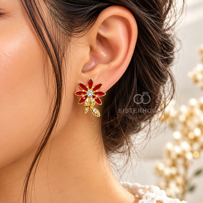Botanical Accent College Stud Earrings