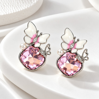 Butterfly Blossom Korean Dangle Earrings