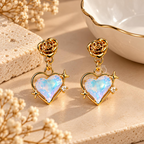 Gold-toned dangle earring with rose stud, blue heart pendant and star accents | SISTERHOODS-SHA256:4bc1b5ec2f81523dbe2dd1fb84b9ed1bd8f206438c6247f5626eae465960ae60