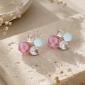 Pink, white and clear faceted cluster stud earrings | SISTERHOODS-SHA256:d6fb8a11226ef1b6ed1688f3fea4db9b5d9d53a38638c2f22d7b80db68056359