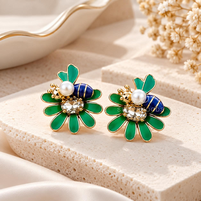 Garden Antitarnish Floral Stud Earrings