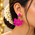 Pink faceted floral dangle earring with a teardrop centre and petal design | SISTERHOODS-SHA256:474af9a4433a940f8e78ed64cccd86d7315945f7c338af47d9e745ac6c37ecc4