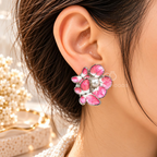 Pink and white floral cluster stud earrings with pearl-style centres | SISTERHOODS-SHA256:cc1ec468bebb97210dcc563de927158878b01a6c835515b14fb4cbe669986821