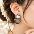 Multicolour circular dangle earring with a clear teardrop accent | SISTERHOODS-SHA256:8968b602ed4be21c6545949c67a303925939528a3d06fe31cabc3529bdfeefb0