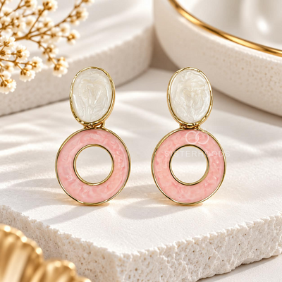 Oval Korean Vacation Drop Earrings