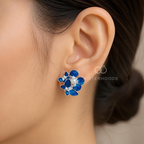 Blue floral cluster stud earring with a pearl centre | SISTERHOODS-SHA256:97cda117c3ac833f9d8c8fd8d745f08194c4337d3bdfb2d13bce92343e1f6307