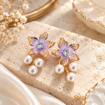 Petal Pearl Festival Dangle Earrings