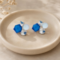 Blue, white and clear-toned geometric cluster stud earrings | SISTERHOODS-SHA256:207aa75f2706b4648b0960ef0ce28c8a8d1e3b3c0d4fb3fb60c5bae5e4c7e206