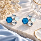 Blue, white and clear-toned geometric cluster stud earrings | SISTERHOODS-SHA256:bd16a74c0d4d1dac72c351e16b805a3fac77516dc28da75cc35710ed3611a2e0