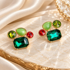 Colourful geometric dangle earrings with green, teal, red and lime faceted accents | SISTERHOODS-SHA256:08e78e7c04f95a7a0309aed51b721d51e64d6df86e6a4edc8c3d7b0546b370c1
