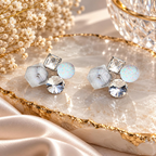 Geometric cluster stud earrings with white, clear and soft blue faceted accents | SISTERHOODS-SHA256:98835623db0082168e1a6d5c2a95d42daae0e41c3861b90acd231f4b43328012